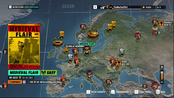 Trials Rising world map