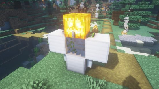 Make a Minecraft iron golem: An iron golem transforming