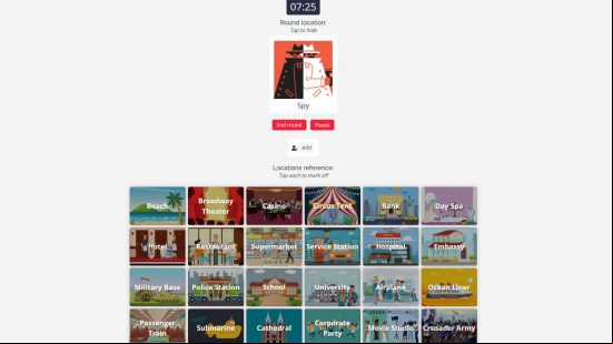 Best online board game - a spy is attempting to find the other players by locating them in one of several locations.