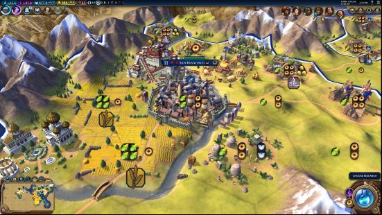 Best games like Age of Empires - several cities and colonies in hexagonal tiles in Civilization 6.