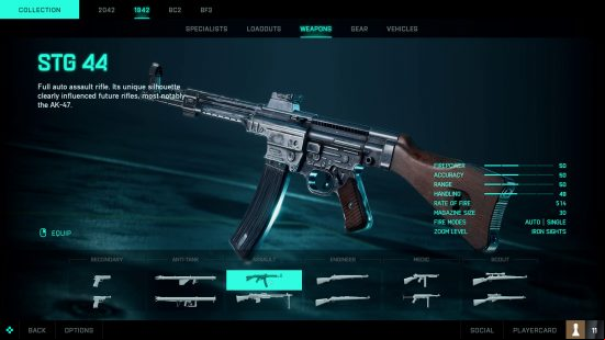 BF 2042 tier list: a WW2 assault rifle.