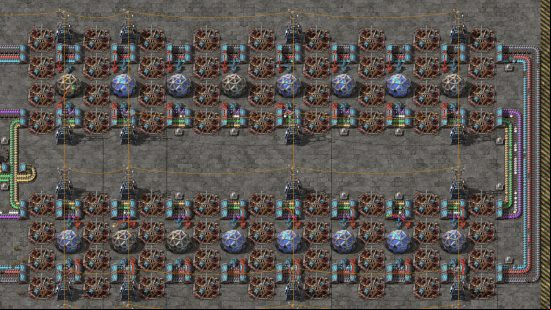 Best management games: a frankly dystopian screenshot from Factorio, complete with tons of conveyor belts and a facilities generating resources in the middle.