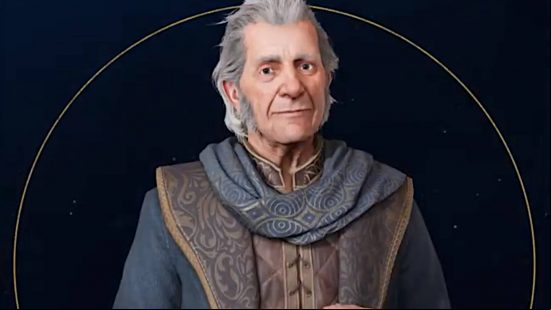 Hogwarts Legacy characters - a mugshot of Professor Fig.