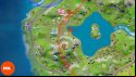 Orange pins showing all three Fortnite Omni Chips locations in Camp Cuddle.