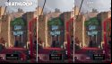 AMD FSR 2.0: A screenshot from Deathloop, running at Ultra settings, ray tracing enabled, comparing a native 4K image to FSR 1.0 and FSR 2.0 in their performance modes