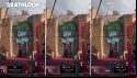 AMD FSR 2.0: A screenshot from Deathloop, running at Ultra settings, ray tracing enabled, comparing a native 4K image to FSR 1.0 and FSR 2.0 in their quality modes