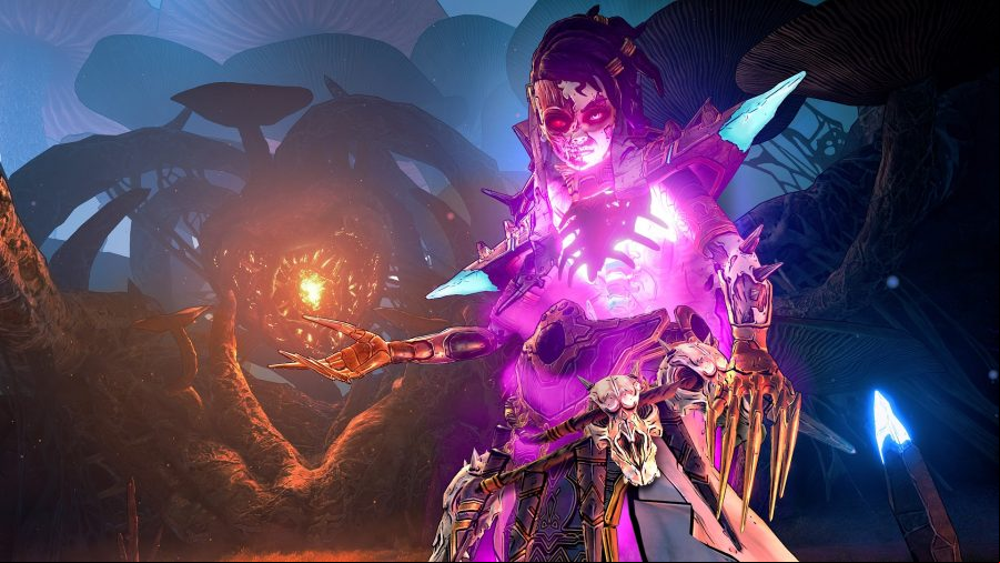 A scary looking lady from TIny Tina's Wonderland, one of the best new pc games