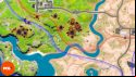 Fortnite Omni Chip locations: Orange pins showing all three locations in Crispy Crater.
