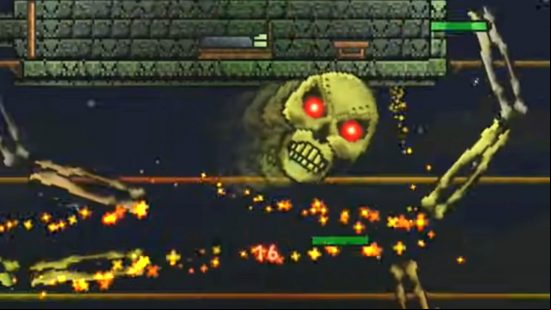 All Terraria bosses: the limbs and skull of Skeletron Prime, who has a more menacing look.