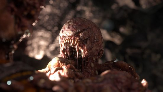 The Callisto Protocol review: A biophage mutation known as the Blind for its lack of eyes and reliance on sound to pinpoint Jacob's whereabouts, one of many enemy types that stalk Black Iron prison.