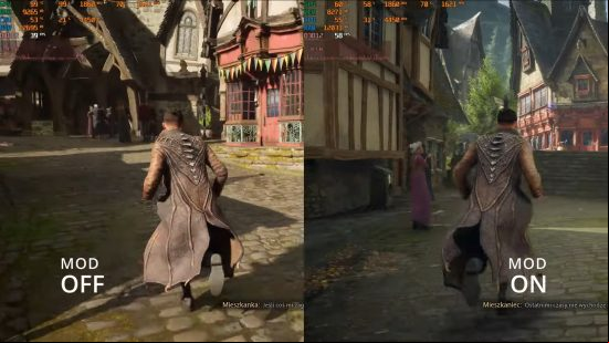 Best Hogwarts Legacy mods 2023: a side by side comparison of the game video game, and its respective framerates