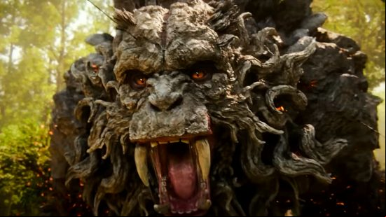 Wild Hearts - a giant Kemono that resembles a stone monkey bares its fangs in anger