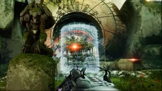 Destiny 2 Unfinished Business quest guide: The Vex Conceptual Mind enemy at the end of the What Remains mission.