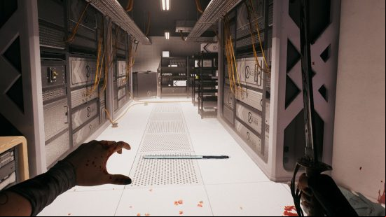 The server room to activate Dead Island 2 Skopes, characterised by metal racks and yellow wires.