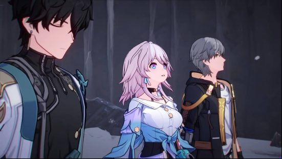 Three of four party  required to make a Honkai Star Rail team comp. Here we have March 7th, Dan Heng, and Trailblazer (Physical).