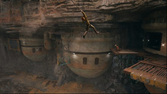 Use Force Pull on a rope to reach new Cal Kestis cosmetics and outfits
