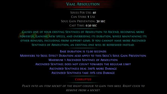 PoE Crucible - Vaal Absolution gem