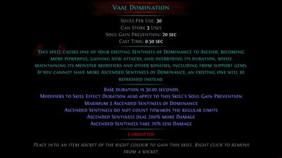 PoE Crucible - Vaal Domination gem