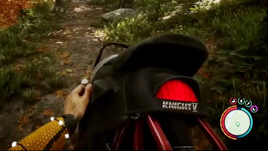 Sons of the Forest patch 3 - a player holding the new Knight V electric unicycle