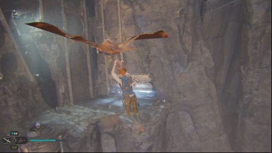 Star Wars Jedi Survivor Devastated Settlement puzzle solution: Cal Kesitis on a glider.