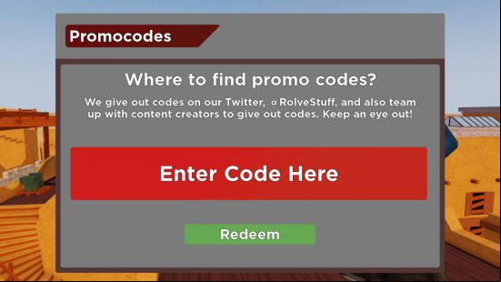 The code redemption page to enter all the Arsenal codes.
