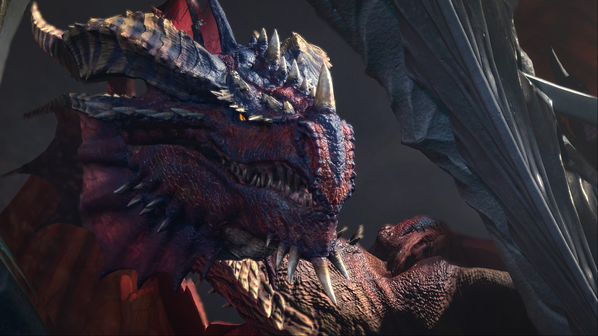 Baldur's Gate 3 release date change: A red and blue dragon from Larian RPG game Baldur's Gate 3