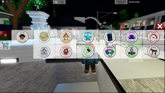 The main menu that includes the music speaker icon to redeem Brookhaven codes.