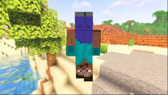 Best Minecraft skins: A Minecraft skin that is faithful to the original Steve, apart from the fact that he's upside down.