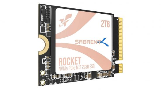 Best Asus ROG Ally accessories: the Sabrent Rocket 2TB SSD on a white background