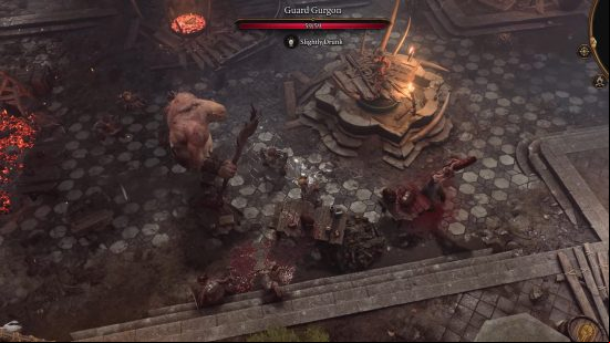 baldurs gate 3 barbarian fights in the goblin camp