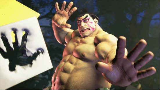 Best PC games - Street Fighter 6 - a muscular figure with red paint and black hair holds his hands out, fingers spread