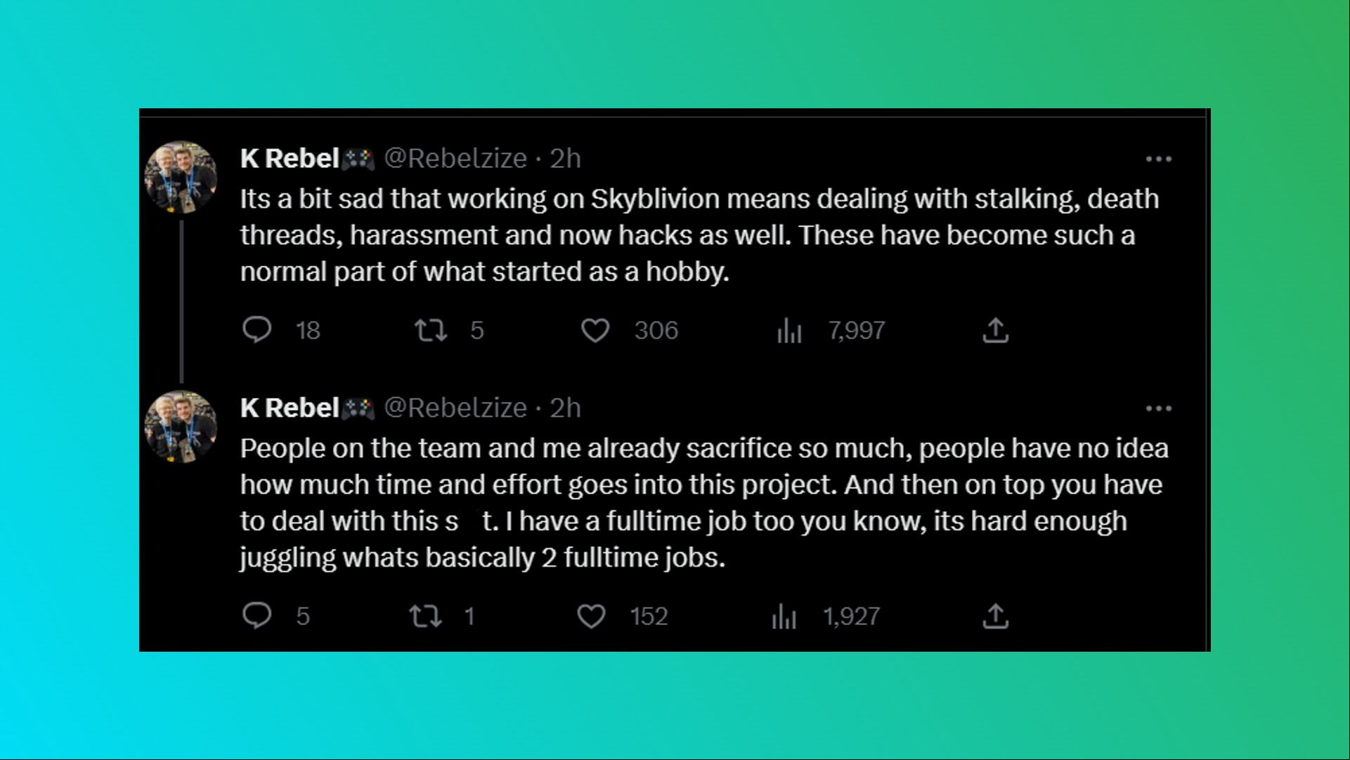 Elder Scrolls Oblivion remake Skyblivion: A tweet from the project lead of Skyblivion, which remakes Elder Scrolls Oblivion in Skyrim