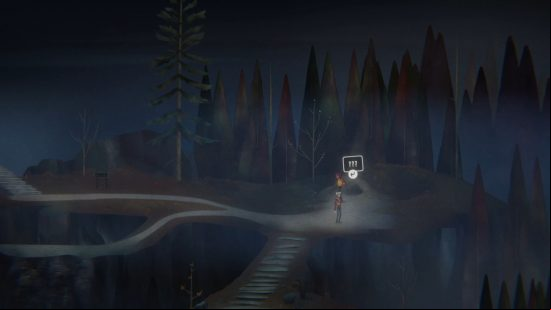 Jacob and Riley stand beside an animal burrow, near one of the Oxenfree 2 letter locations.