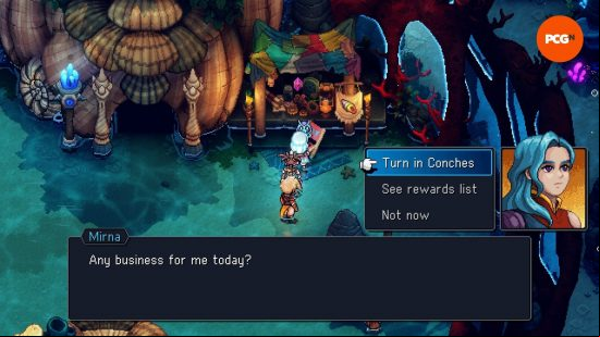 sea of stars mirna's rainbow conch shop