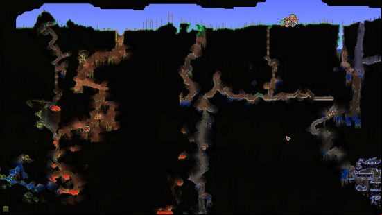 The Terraria map is made up of different biomes