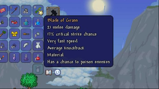 The best Terraria weapons include melee weapon Blade of Glass