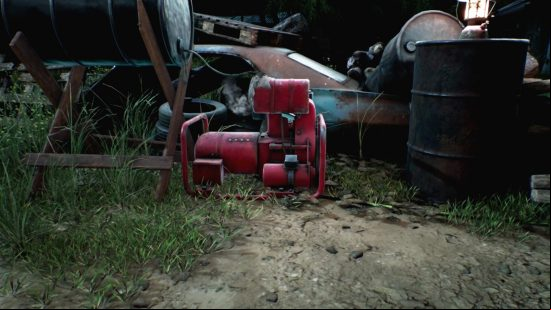 Texas Chain Saw Massacre tips: A red generator in the middle of the garden in the TCM game.
