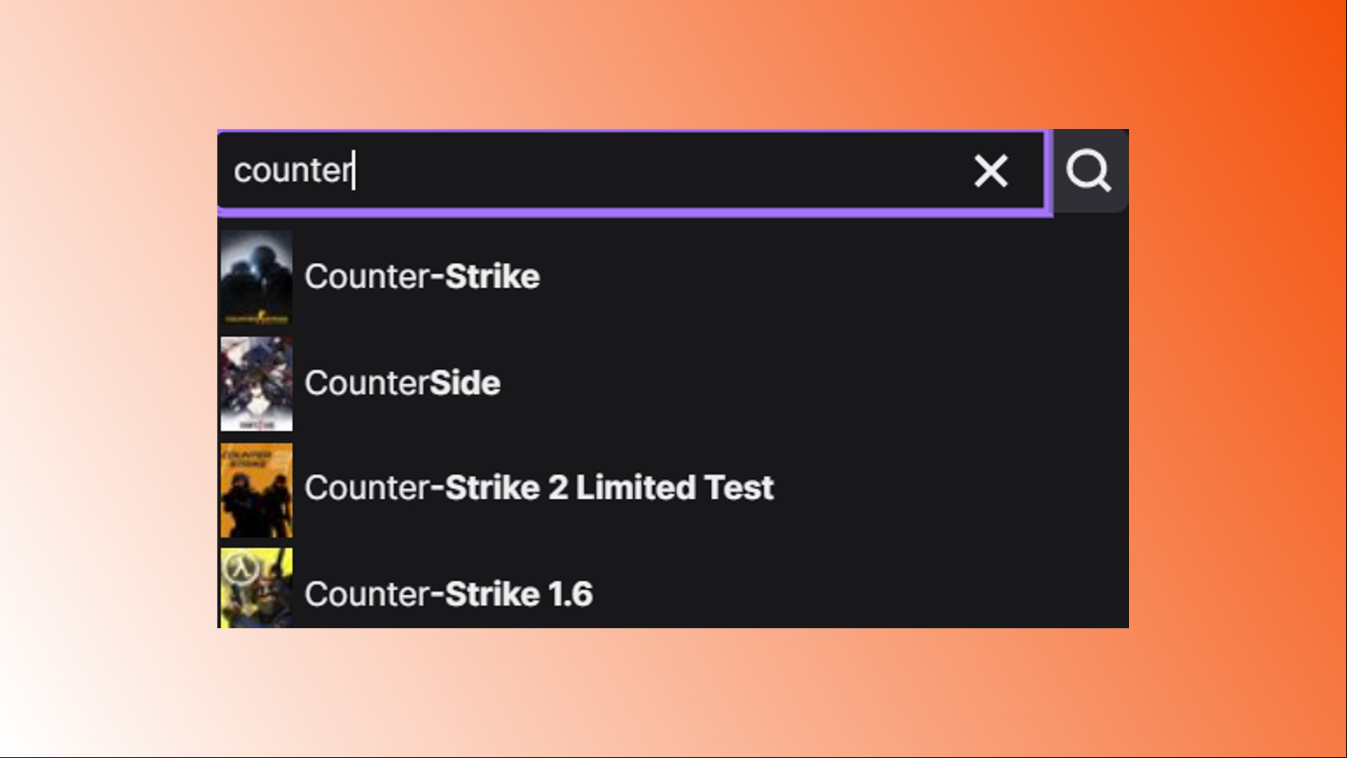 CSGO Twitch removed: An image from Twitch showing Counter-Strike games available to watch