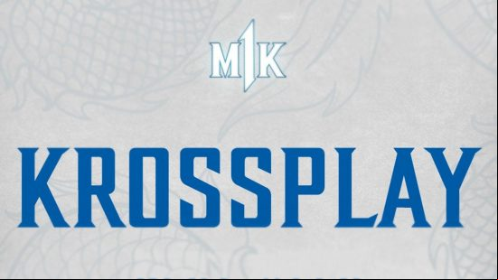 The words "MK1 Krossplay" in blue on a gray background. 