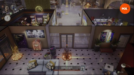 A Mortal Kombat 1 solo campaign sequence where a character approaches a locked room requiring a key to enter