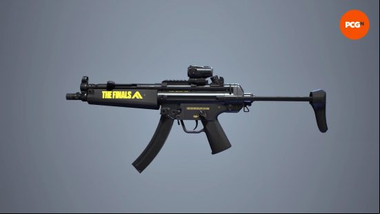 The Finals best weapons: a compant gun with a long curved magazine.