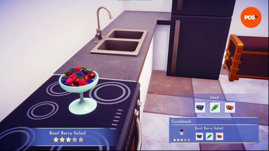 A Basil Berry Salad, one of the Dreamlight Valley Eternity Isle recipes.