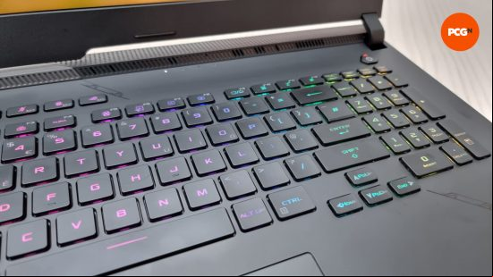 The keyboard of the Asus ROG Strix Scar 17 (2023)