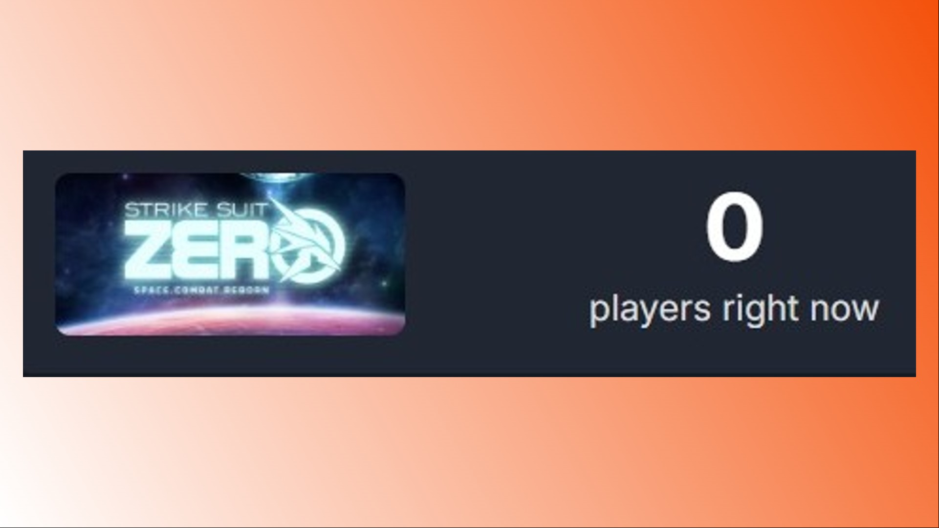 Steam games zero players: The Strike Suit Zero Steam player count, for the space game