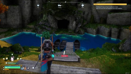 The cave entrance to a dungeon in Palworld