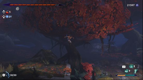 a red tree in the soma tree area of prince of persia