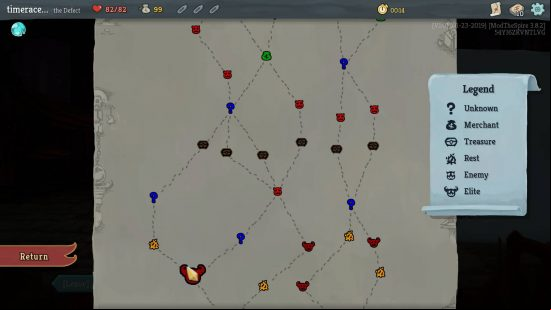 Slay the Spire mods - screenshot of Colored Maps mod