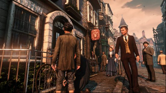 Best detective games: Sherlock Holmes standing in Baker Street in Sherlock Holmes: Crimes and Punishments.