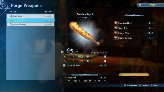 A shrimp tempura weapon in Granblue Fantasy Relink.