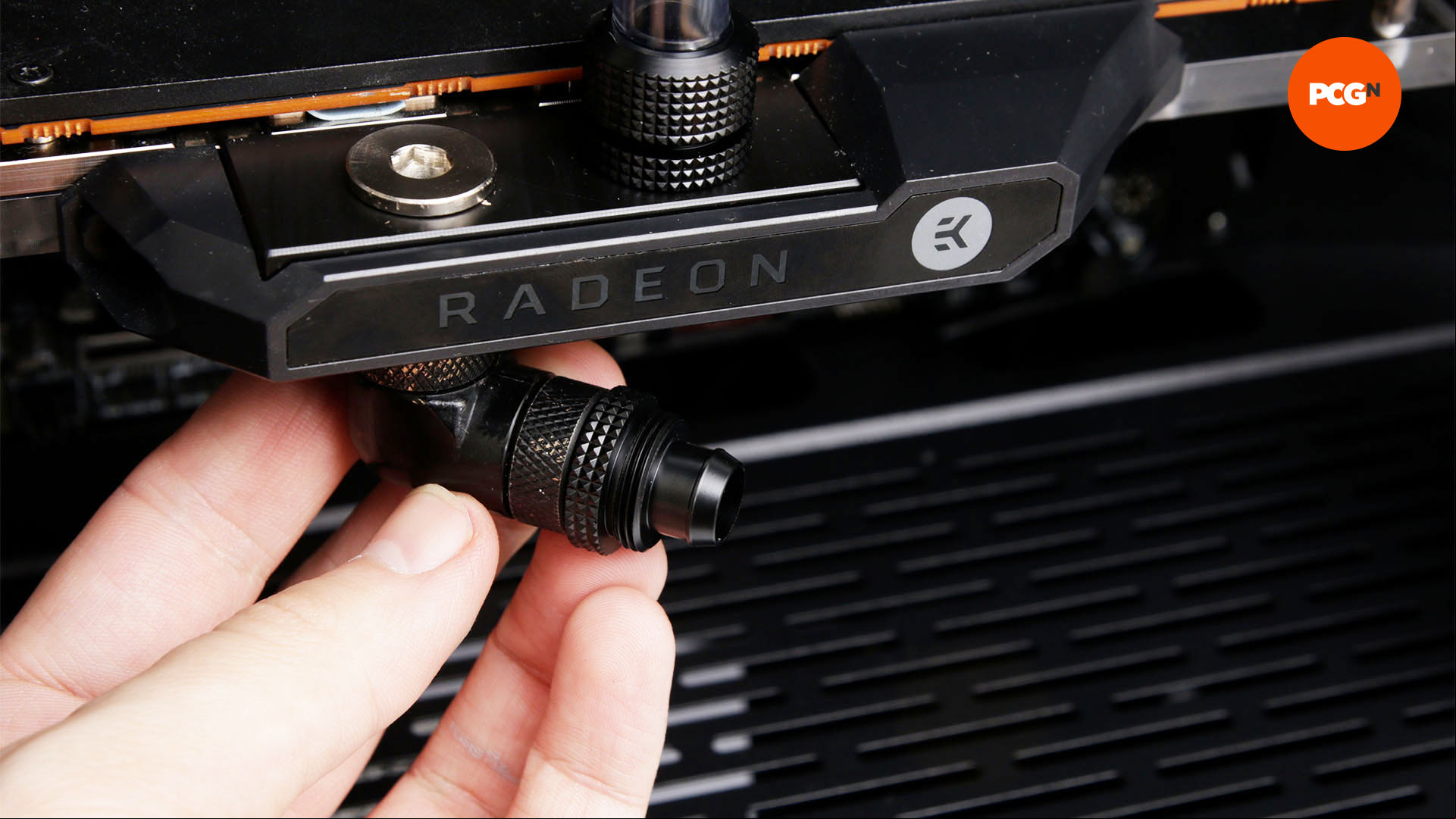 How to water cool your PC: Angled rotary fitting on GPU waterblock